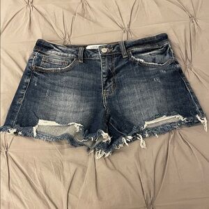 Love Women's Dark Blue Distressed Jean Shorts